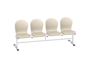 Секция стульев многоместная МСК-237.02 (4 места), сиденья бежевые