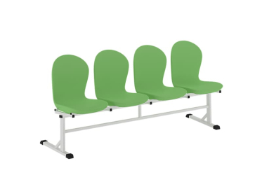 Секция стульев многоместная МСК-237.02 (4 места), сиденья салатовые