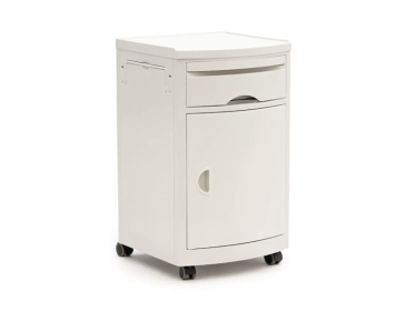 Тумба медицинская подкатная МЕТ TL-220 (с выдвижным столиком, фасад белый)