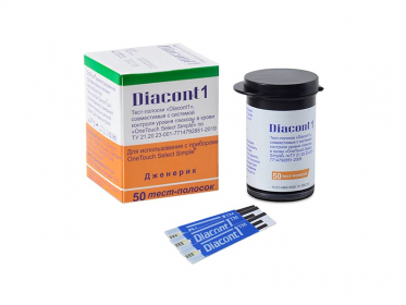 Тест-полоски Diacont 1 для глюкометров (50 шт.)
