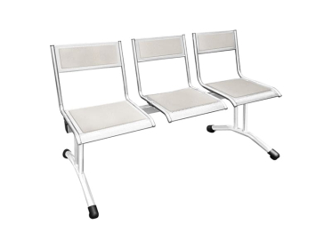 Секция стульев 3-х местная Техсервис М112-013 (белый), с мягкими накладками кожзам