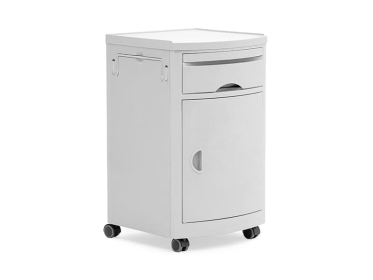 Тумба медицинская подкатная МЕТ TL-220 (с выдвижным столиком, фасад серый)