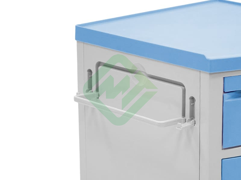 Тумба медицинская подкатная МЕТ TL-220 (с выдвижным столиком, фасад синий)