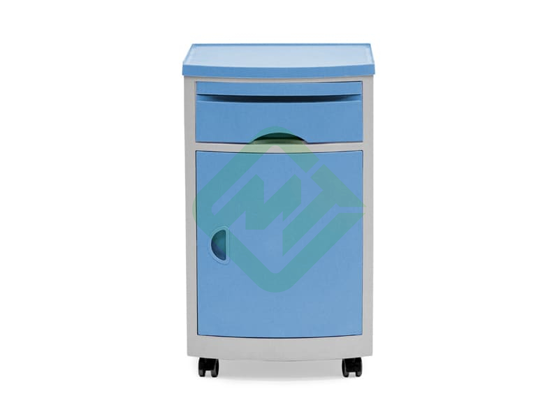 Тумба медицинская подкатная МЕТ TL-220 (с выдвижным столиком, фасад синий)