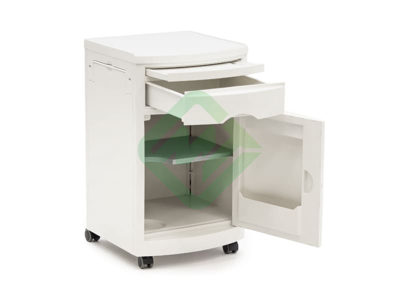 Тумба медицинская подкатная МЕТ TL-220 (с выдвижным столиком, фасад белый)