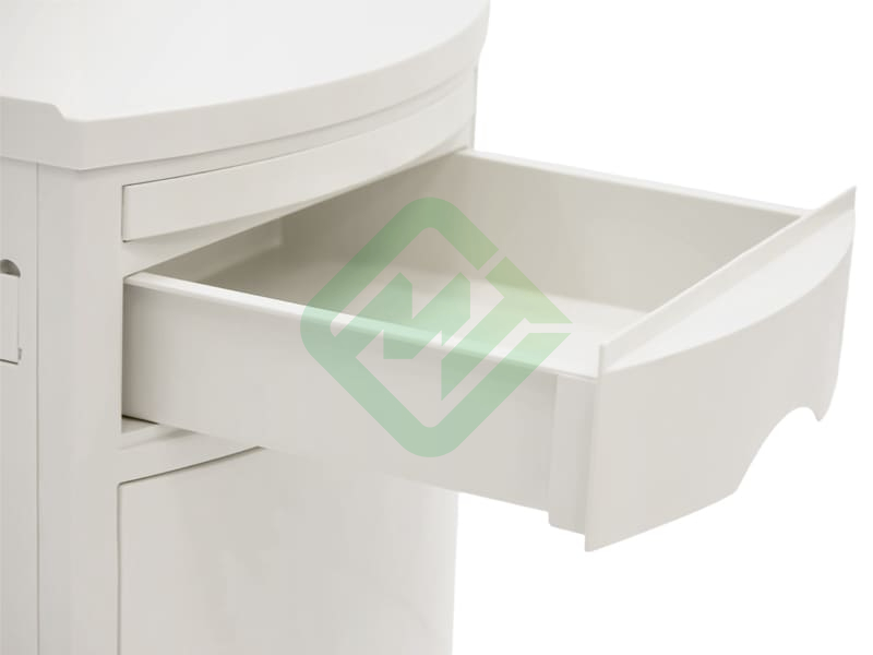 Тумба медицинская прикроватная МЕТ TL-220 (с выдвижным столиком, фасад белый)