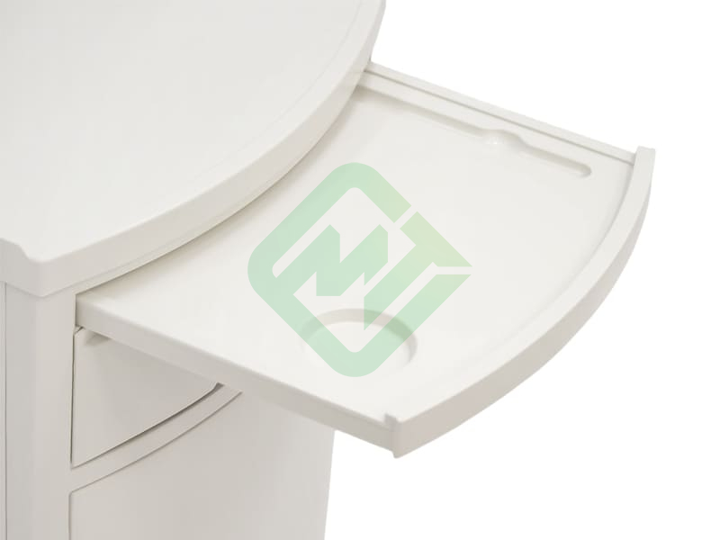 Тумба медицинская прикроватная МЕТ TL-220 (с выдвижным столиком, фасад белый)