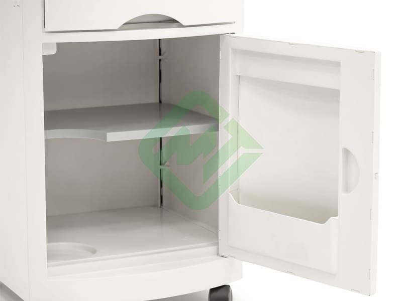 Тумба медицинская прикроватная МЕТ TL-220 (с выдвижным столиком, фасад белый)