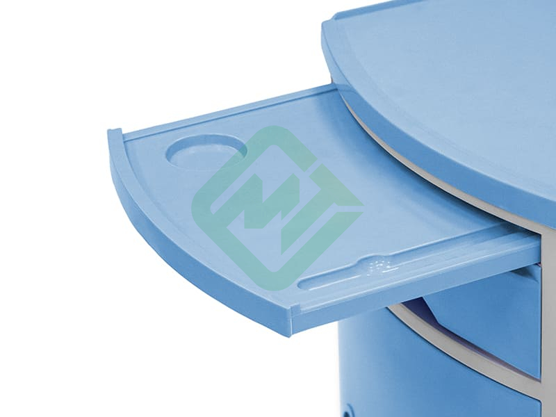 Тумба медицинская подкатная МЕТ TL-220 (с выдвижным столиком, фасад синий)