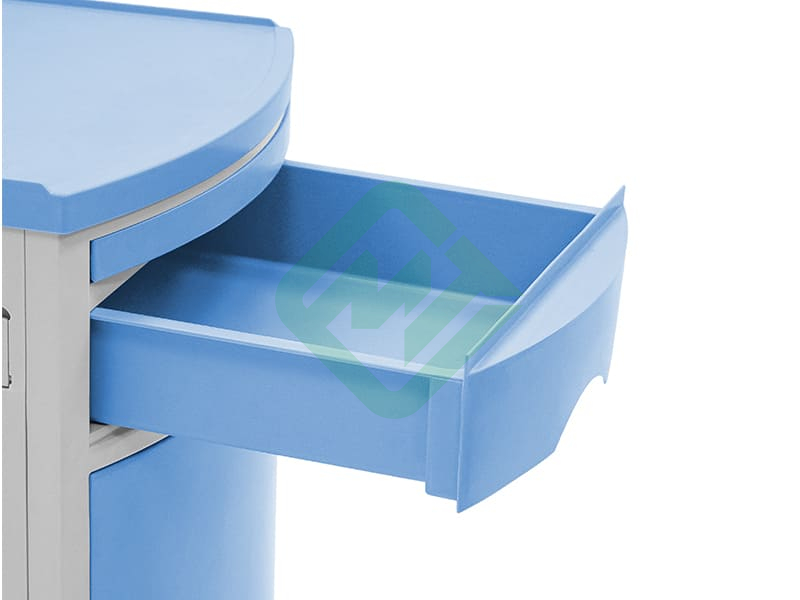 Тумба медицинская подкатная МЕТ TL-220 (с выдвижным столиком, фасад синий)