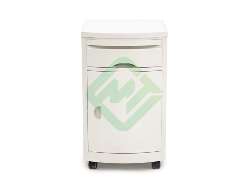 Тумба медицинская прикроватная МЕТ TL-220 (с выдвижным столиком, фасад белый)